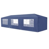 Cort Pavilion Albastru 9x3 m cu 8 Pereti Laterali si Ferestre pentru Petrecere, Evenimente, Curte sau Gradina