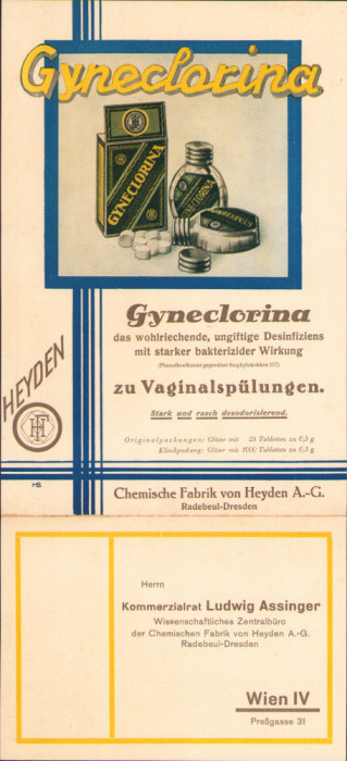 HST A1977 Reclamă medicament Germania anii 1930-1940