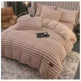Cumpara ieftin Lenjerie de Pat Cocolino , Cearceaf cu Elastic, 4 Piese, Blană de Iepure Artificială, Cappuccino - JOJ669