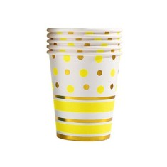 Set 10 Pahare, 7.5 x 8.5 x 5.2 cm Galben/Auriu