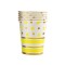 Set 10 Pahare, Cyrax, Imprimeu cu Buline si Dungi, din Carton, 250 ml, 7.5 x 8.5 x 5.2 cm, Galben/Auriu