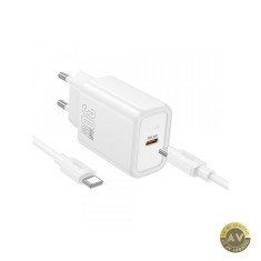 Incarcator Retea Cu Cablu USB-C HOCO N62 30W 3A 1 x USB-C Alb