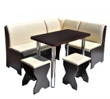 Cumpara ieftin Set Coltar Bucatarie Tunis, Cu Masa Si 2 Tabureti Wenge