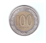 Moneda Albania 100 leke 2000, stare buna, curata