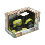 Tractor de jucarie verde cu lumini LED pentru copii, model farm