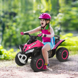 HOMCOM ATV pentru copii Ride-on cu impingere cu lumini și sunete, 18-36 luni, Roz