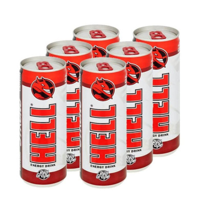 Bax 24 Energizante Hell Energy Drink Red Grappe, 250 ml, Energizant Hell Energy Drink, Bauturi Non-Alcoolice, Hell Energy Drink Energizante, Doze de E foto