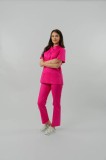Bluză medicală Teo unisex 270 - Roz fuchsia XXL