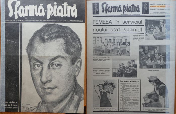 Sfarma Piatra, ziar legionar, noiembrie 1938, Nichifor Crainic