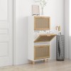 VidaXL Pantofar, alb, 52x25x115 cm, lemn prelucrat și ratan natural 345648