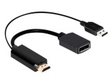 Adaptor HDMI la DisplayPort Active, calitate deosebita, suporta rezolutie 2k FHD si 4k UHD + cablu alimentare USB 5v, convertor hdmi dp