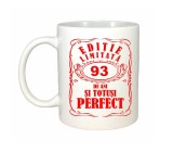 Cana alba personalizata, Editie Limitata 93 ani, INOVATIX&reg;. 330ml