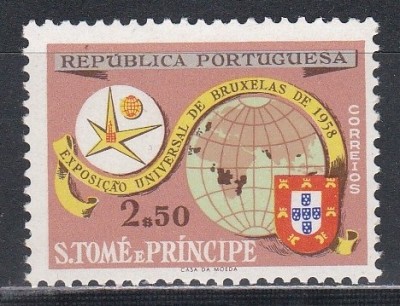 Sao Tome si Principe 1958 - Expoziția Mondială - Bruxelles, Belgia, MNH foto
