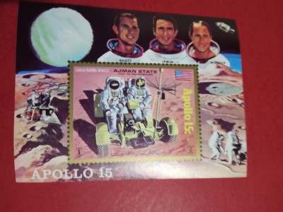 AJMAN, APOLLO 15 -COLIȚĂ MNH IMPERF. foto