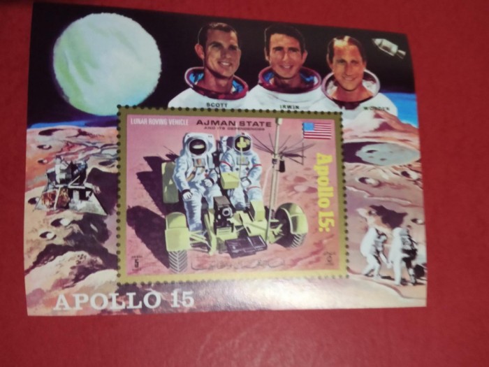 AJMAN, APOLLO 15 -COLIȚĂ MNH IMPERF.