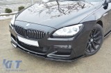 Spoiler Maxton Design potrivit pentru bara de protectie frontala M Technik pe BMW Seria 6 Gran Coupe F06 dupa 2013, lac negru Performance AutoTuning