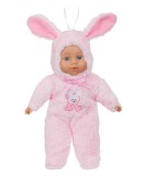 Papusa bebelus, cu costum roz de bebe si corp moale, 32 cm, 3 ani+