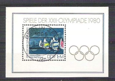 Germany DDR 1980 Sport, perf. sheet, used H.033 foto