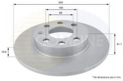 Disc frana OPEL CORSA C (F08, F68) (2000 - 2009) COMLINE ADC1114 foto