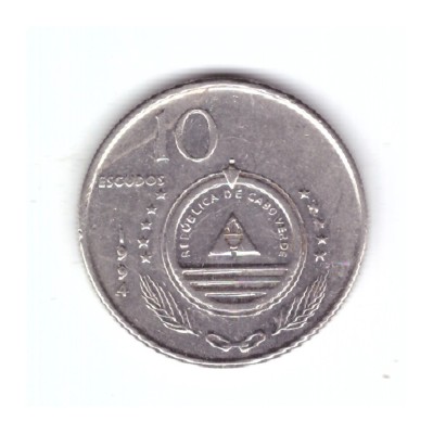 Moneda Capul Verde 10 escudos 1994 Grey-headed Kingfisher, stare buna, curata foto
