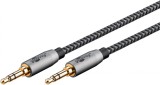 Cablu audio jack stereo 3.5mm T-T 5m brodat, Goobay Plus G65276