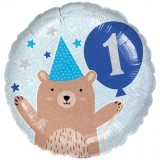Balon folie holografic 1st Birthday Boy - 43 cm