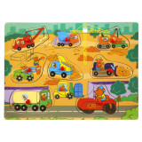 Puzzle din lemn, Woody, Vehicule, 8 piese