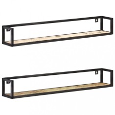 vidaXL Rafturi de perete, 2 buc., 120 cm, lemn masiv reciclat 320674