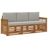 vidaXL Seturi de canapele cu pernă 3 pcs Lemn Solid de Acacia 3383967