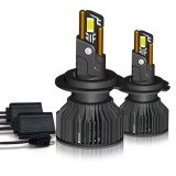 Set 2 becuri LED H11, 180W, Canbus, 60mm, fara eroare, 23000Lm, 6000K, T55 mini, durata de viata 50.000 de ore, negru