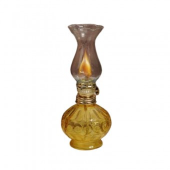 Mini Lampa cu gaz Vivatechnix Kutulu TR-1012G, inaltime 20 cm, galben, abajur de sticla foto