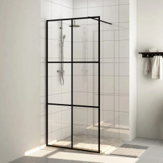 vidaXL Paravan de duș walk-in negru 115x195 cm sticlă ESG transparentă