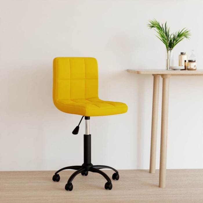 vidaXL Scaun de birou pivotant, galben muștar, catifea 334363