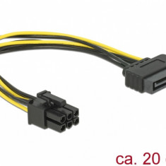 Cablu alimentare SATA 15 pini la PCI Express 6 pini, Delock 82924