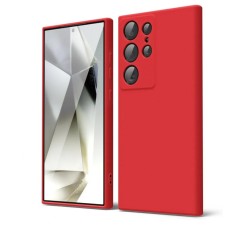 Huse silicon cu microfibra pentru Samsung Galaxy S24 Ultra Rosu