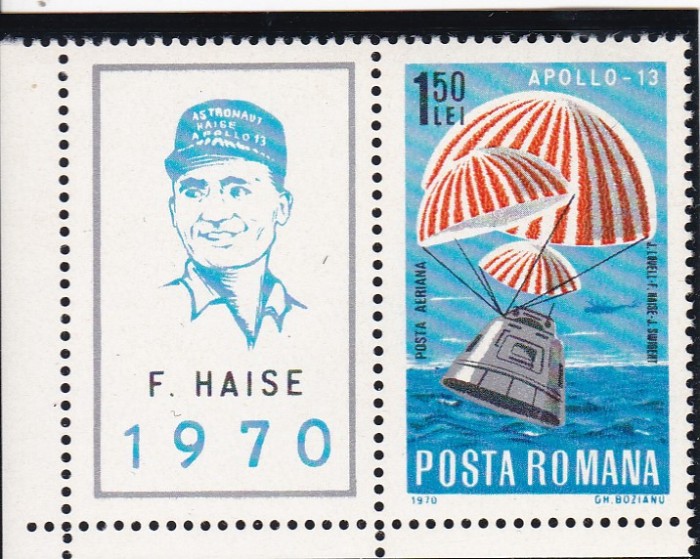 ROMANIA 1970 LP 732 APOLLO 13 MNH