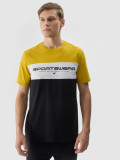 Tricou cu imprimeu pentru bărbați - galben, 4F Sportswear