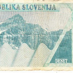 M1 - Bancnota foarte veche - Slovenia - 10 tolari - 1990