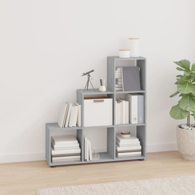 vidaXL Bibliotecă &amp;icirc;n trepte, gri sonoma, 107 cm, lemn compozit 342607 foto