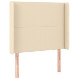 Cumpara ieftin Tablie de pat cu aripioare, crem, 83x16x118/128 cm, textil