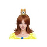 Perucă roșie maro cu coroană pentru prințesă, stil anii 60 și 70, retro, pentru doamne, petreceri de Halloween și cosplay