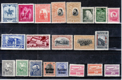 Romania 1900 - 1950 21 timbre nestampilate foto