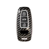 Husa de protectie Premium pentru cheie AUDI compatibila cu A6 C8 A7 A8 Q8, Q7, S-line, RS, Allroad ( 2017-2021 ) Aspect carbon, LUVLU&trade;