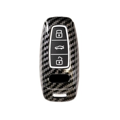 Husa de protectie Premium pentru cheie AUDI compatibila cu A6 C8 A7 A8 Q8, Q7, S-line, RS, Allroad ( 2017-2021 ) Aspect carbon, LUVLU&amp;trade; foto