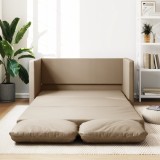 Canapea Extensibila 2 in 1 vidaXL Cappuccino 112x174 cm Piele Eco Maro, Sofa Pat Dublu, Cadru Metalic