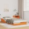 vidaXL Cadru de pat de podea Maro ceruit 90 x 220 cm Lemn masiv de pin 873414