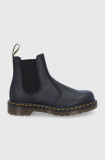 Dr. Martens ghete chelsea de piele 2976 femei, culoarea negru, cu toc plat 27100001