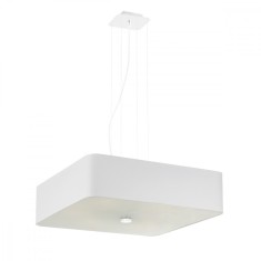 Candelabru Lokko Alb, ?esatura/Sticla/O?el, 5 Becuri Patrate Minimalist De Interior foto