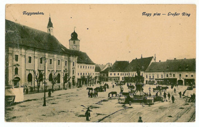 1731 - SIBIU, Market - old postcard - used - 1918 foto
