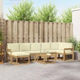 vidaXL Set de canapele de exterior 8 pcs Alb și crem Poliester 3387969